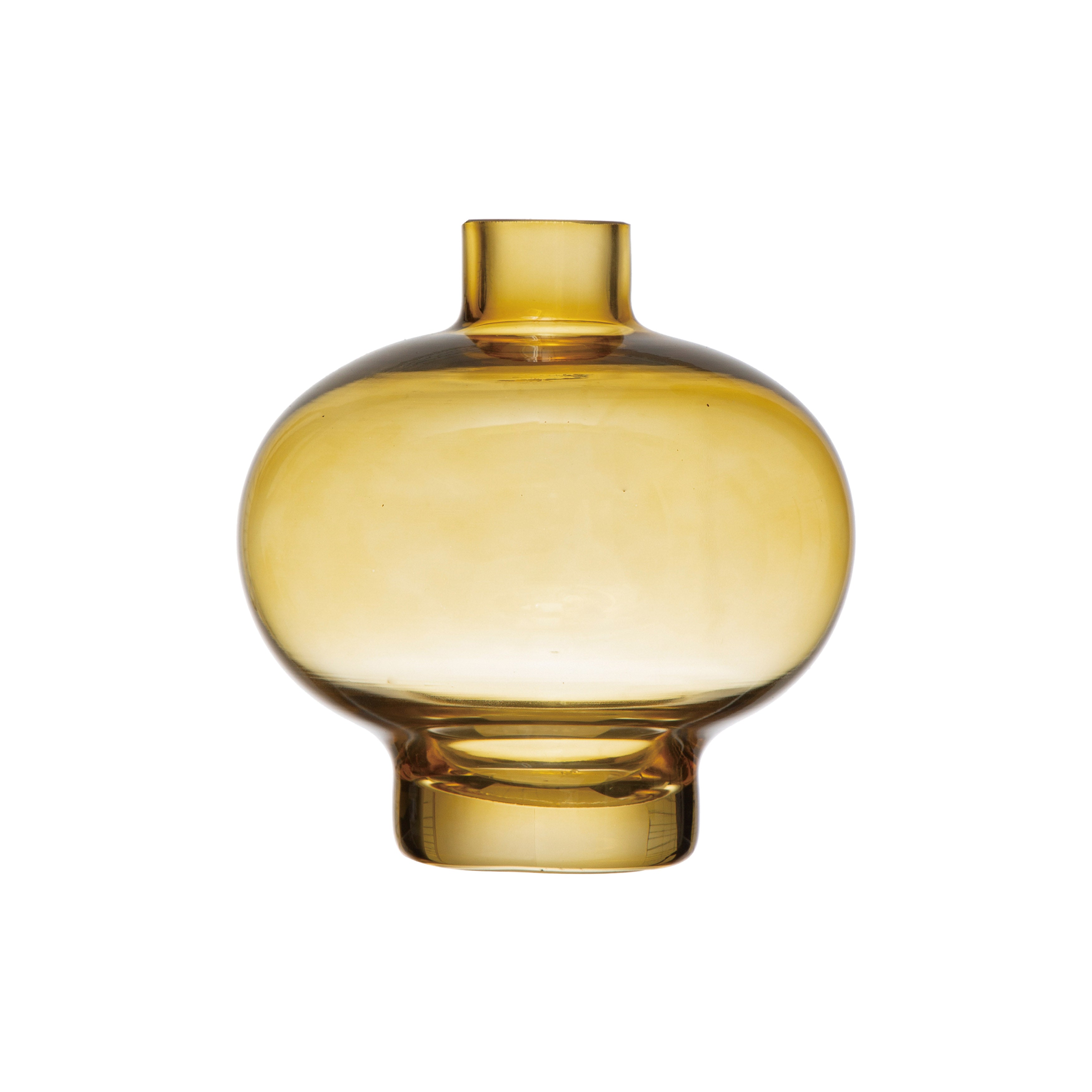 Round Yellow Glass Vase*