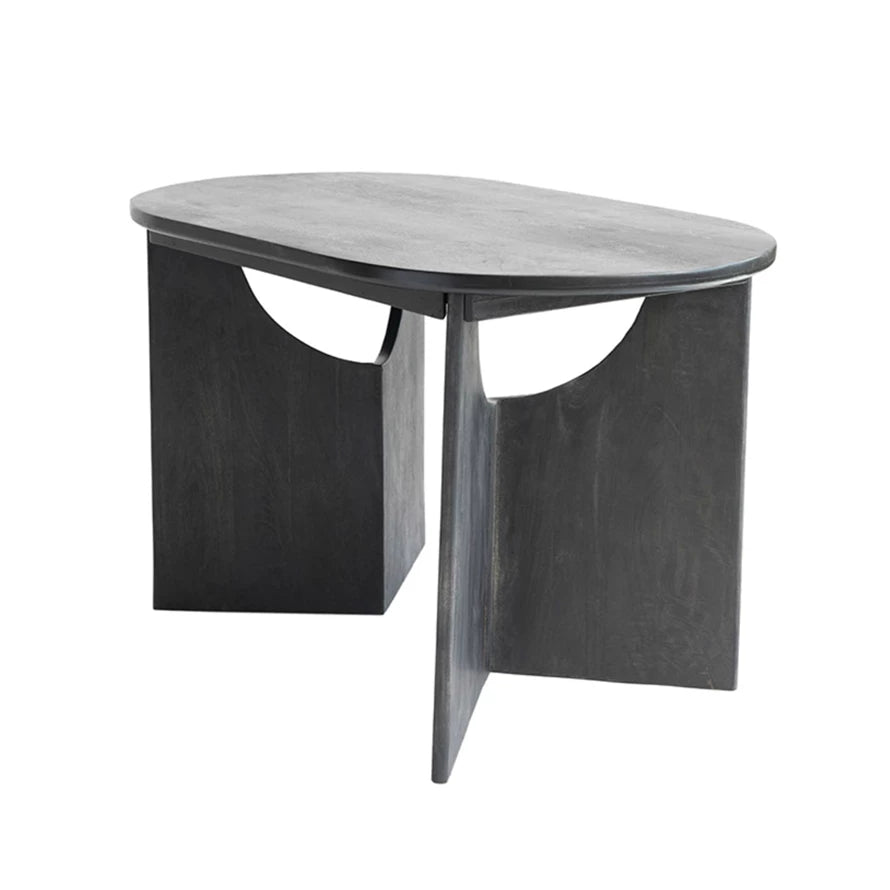 Black Mango Wood Oval Dining Table