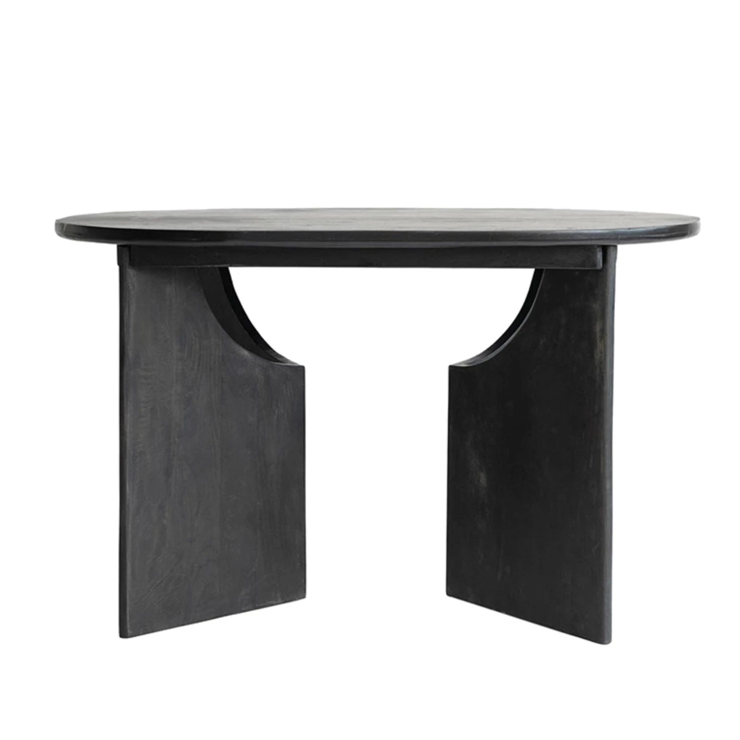 Black Mango Wood Oval Dining Table