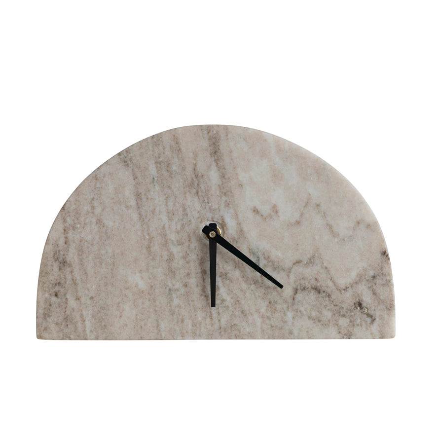 Beige Marble Mantel Clock