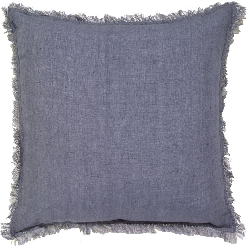 Solid Linen Fringe Pillow