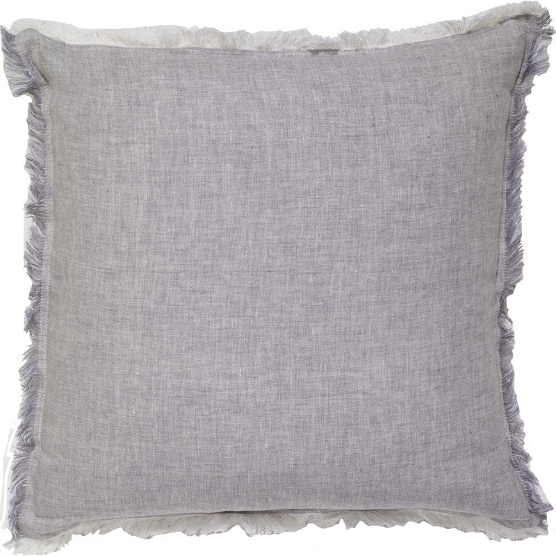 Solid Linen Fringe Pillow
