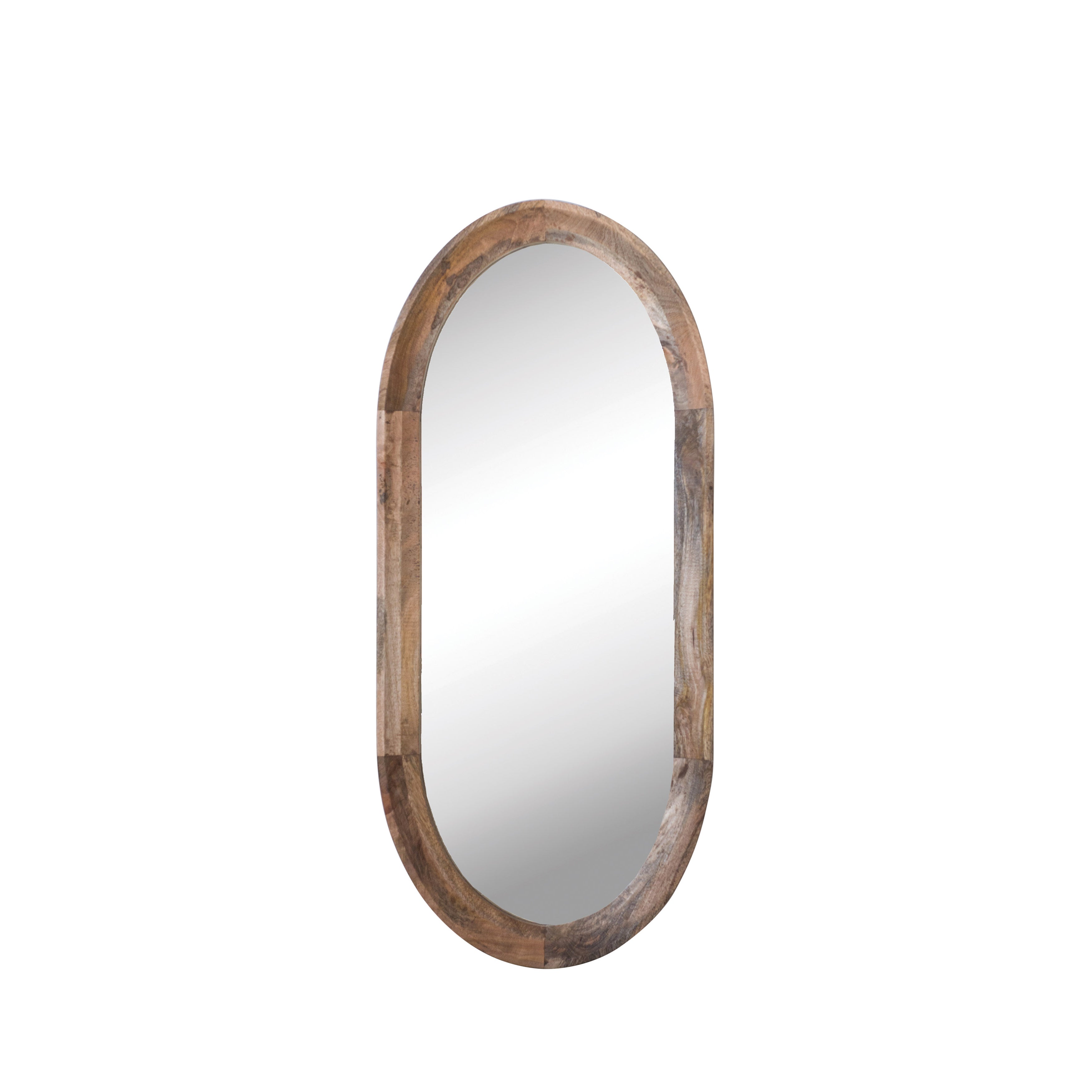 Mango Wood Oval Wall Mirror