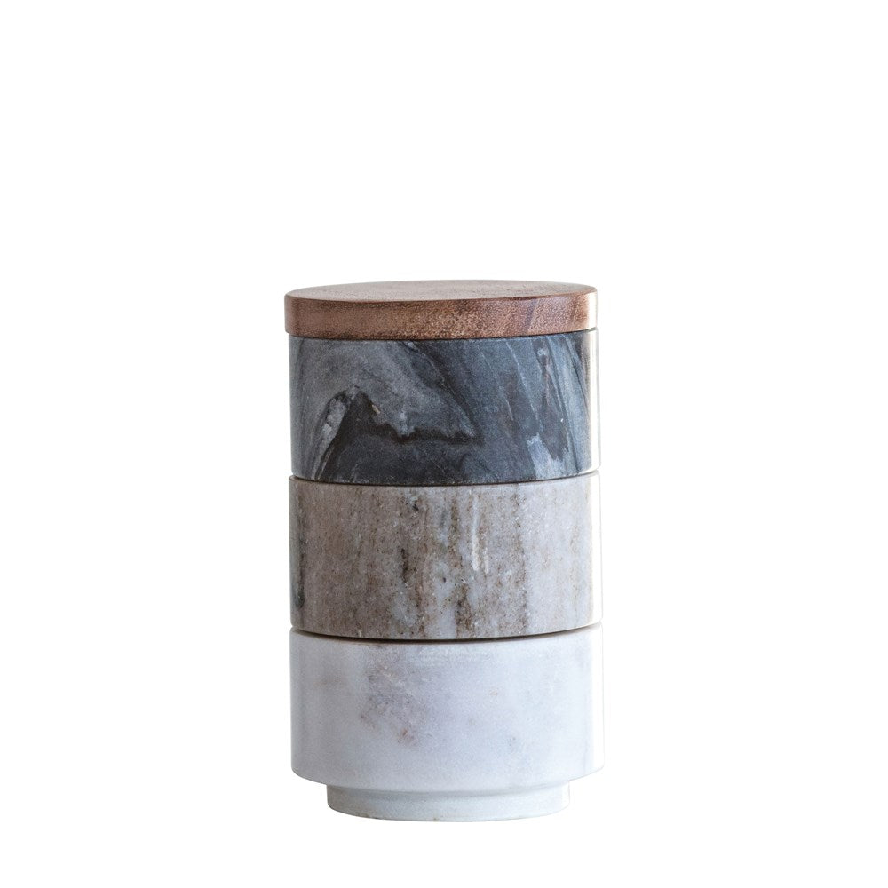 Stacking Marble Pinch Pot Set