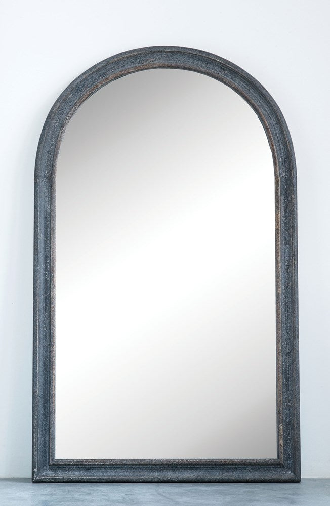 Arched Wood Wall Mirror