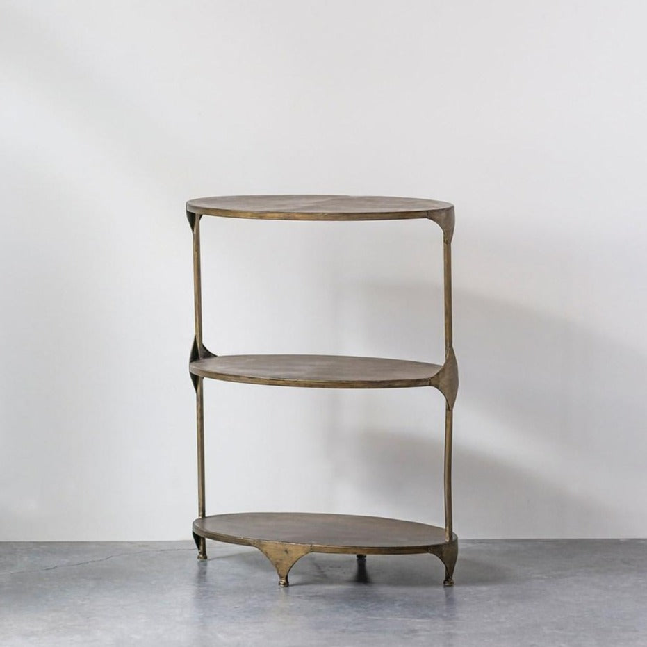 Oval 3-Tier Side Table