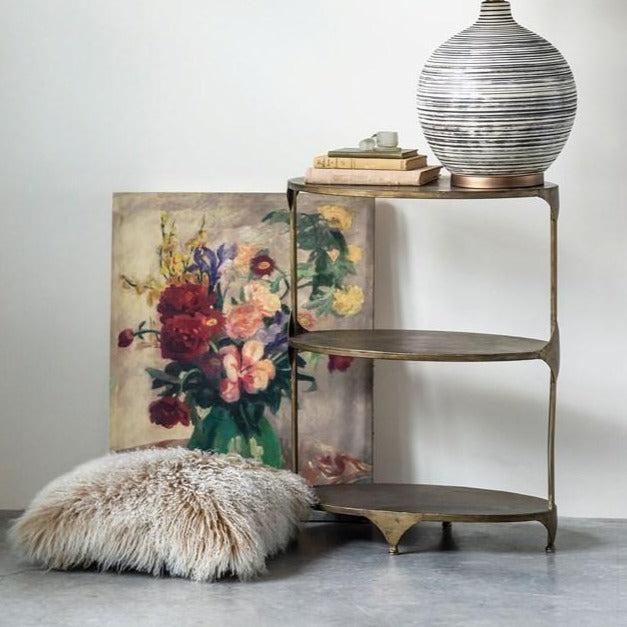 Oval 3-Tier Side Table