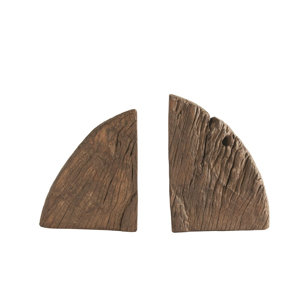 Found Wood Wheel Cog Bookends