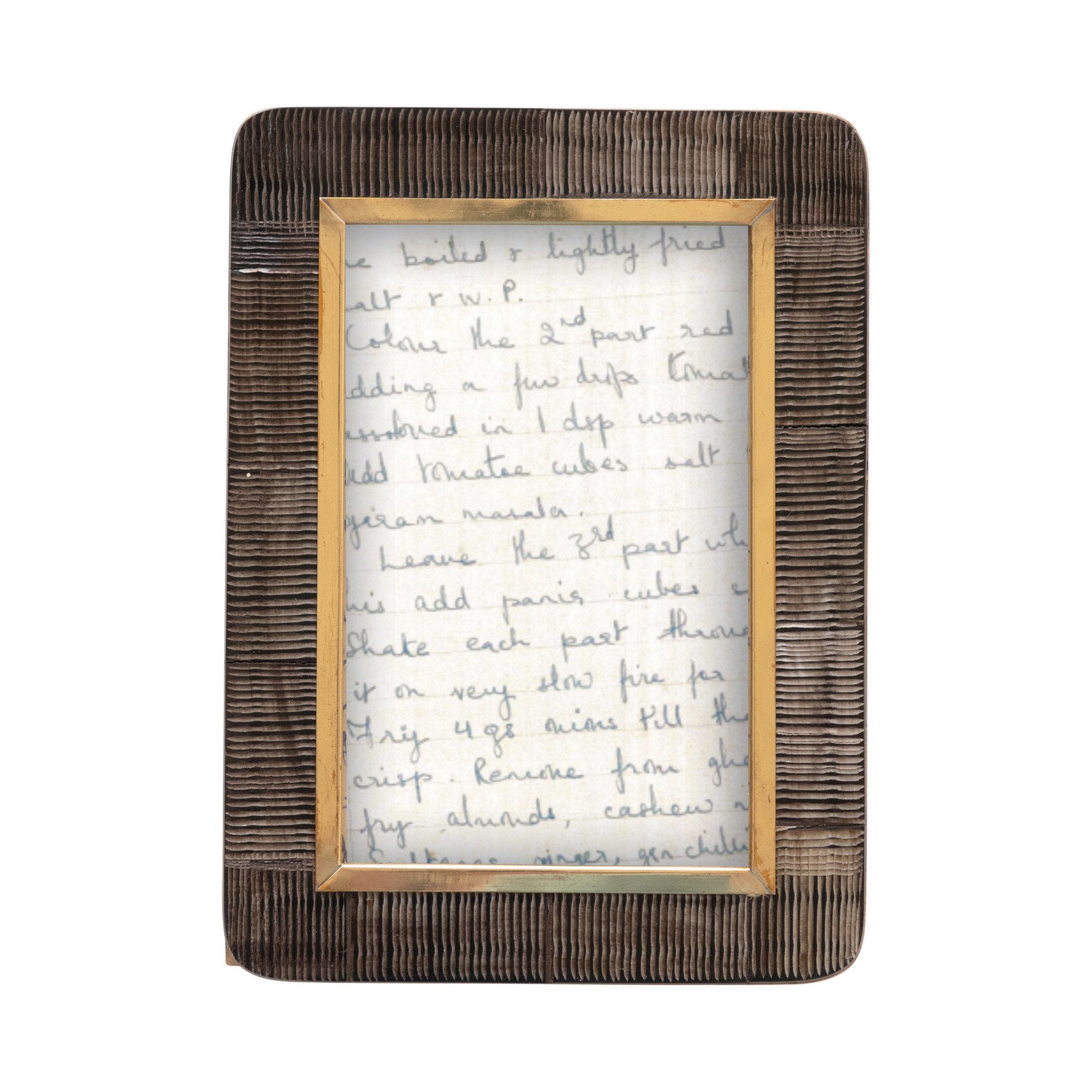 Carved Photo Frame with Brass Border