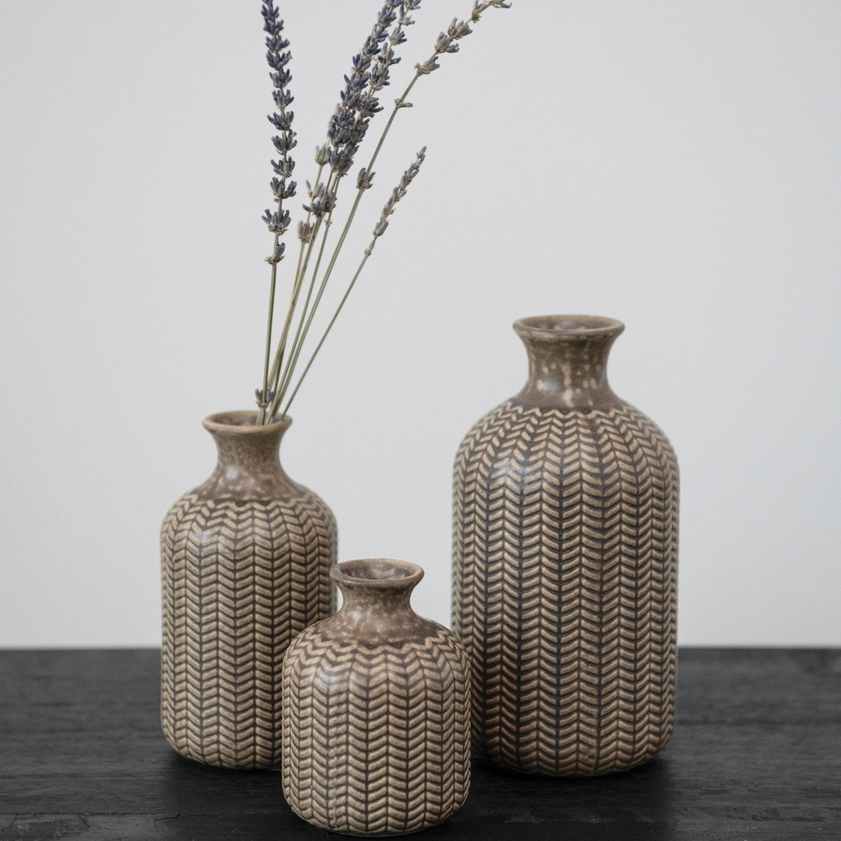 Chevron Embossed Vase
