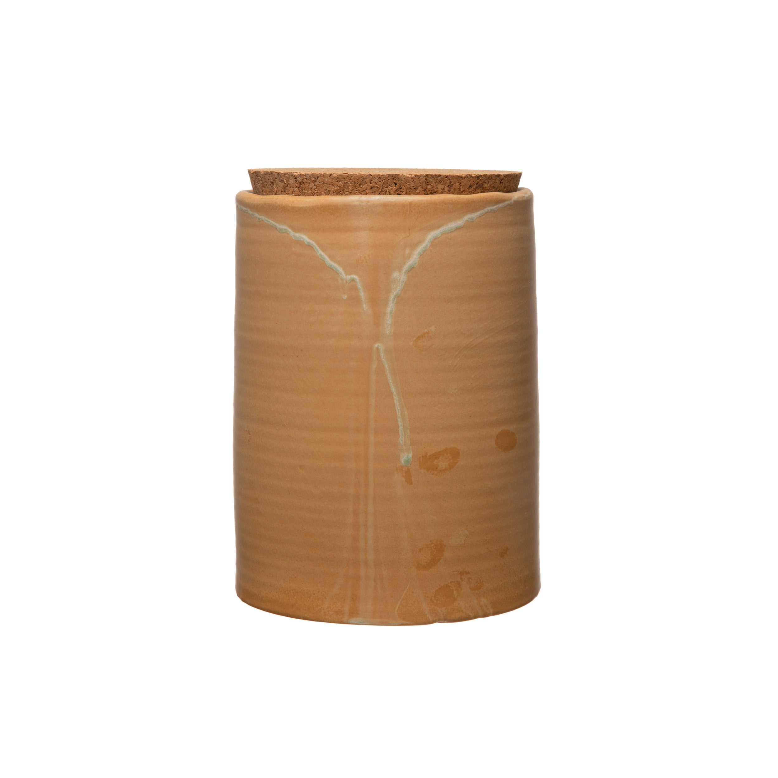 Orange Stoneware Canister & Cork Lid