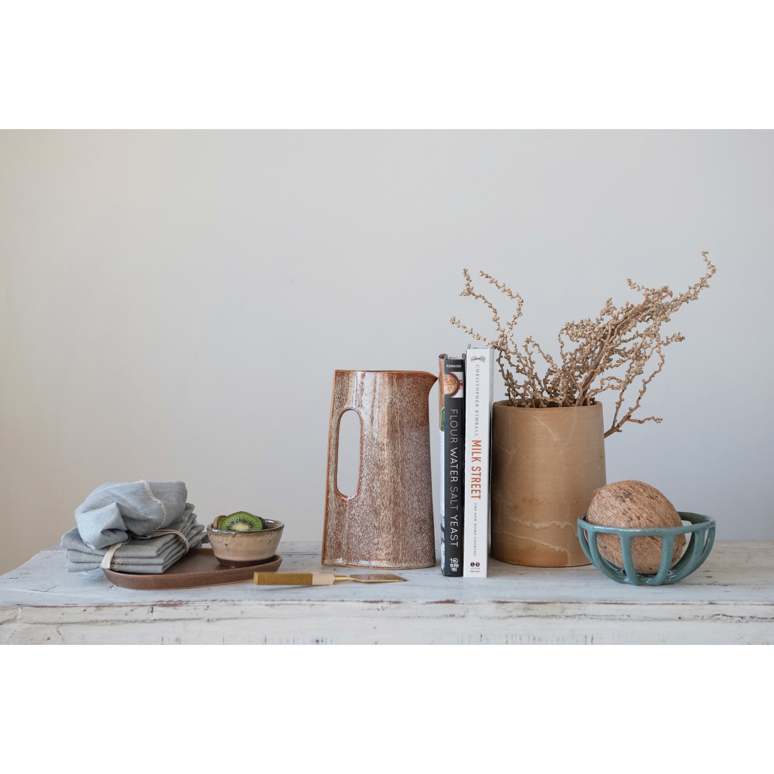 Orange Stoneware Canister & Cork Lid
