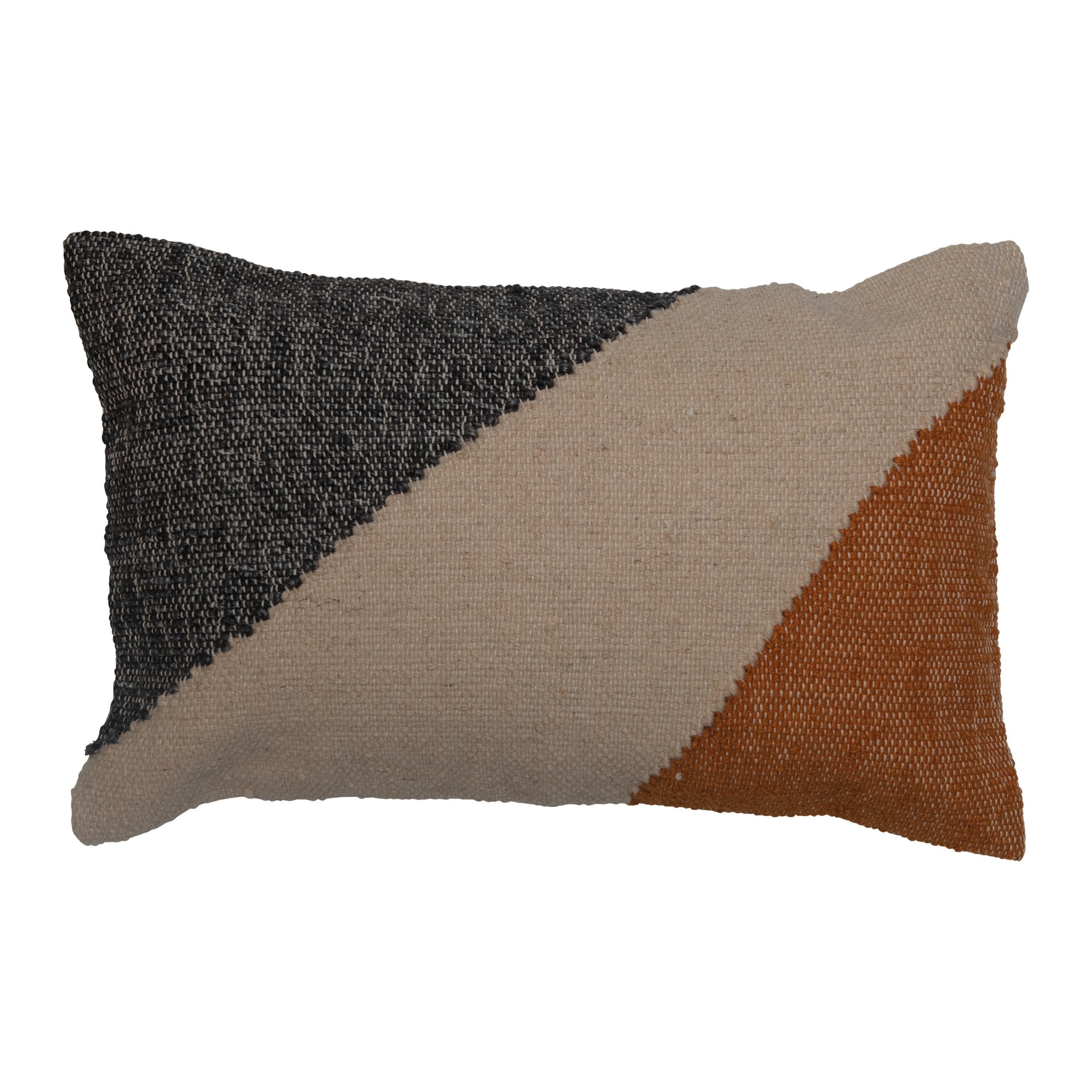 Orange and Blue Kilim Lumbar Pillow