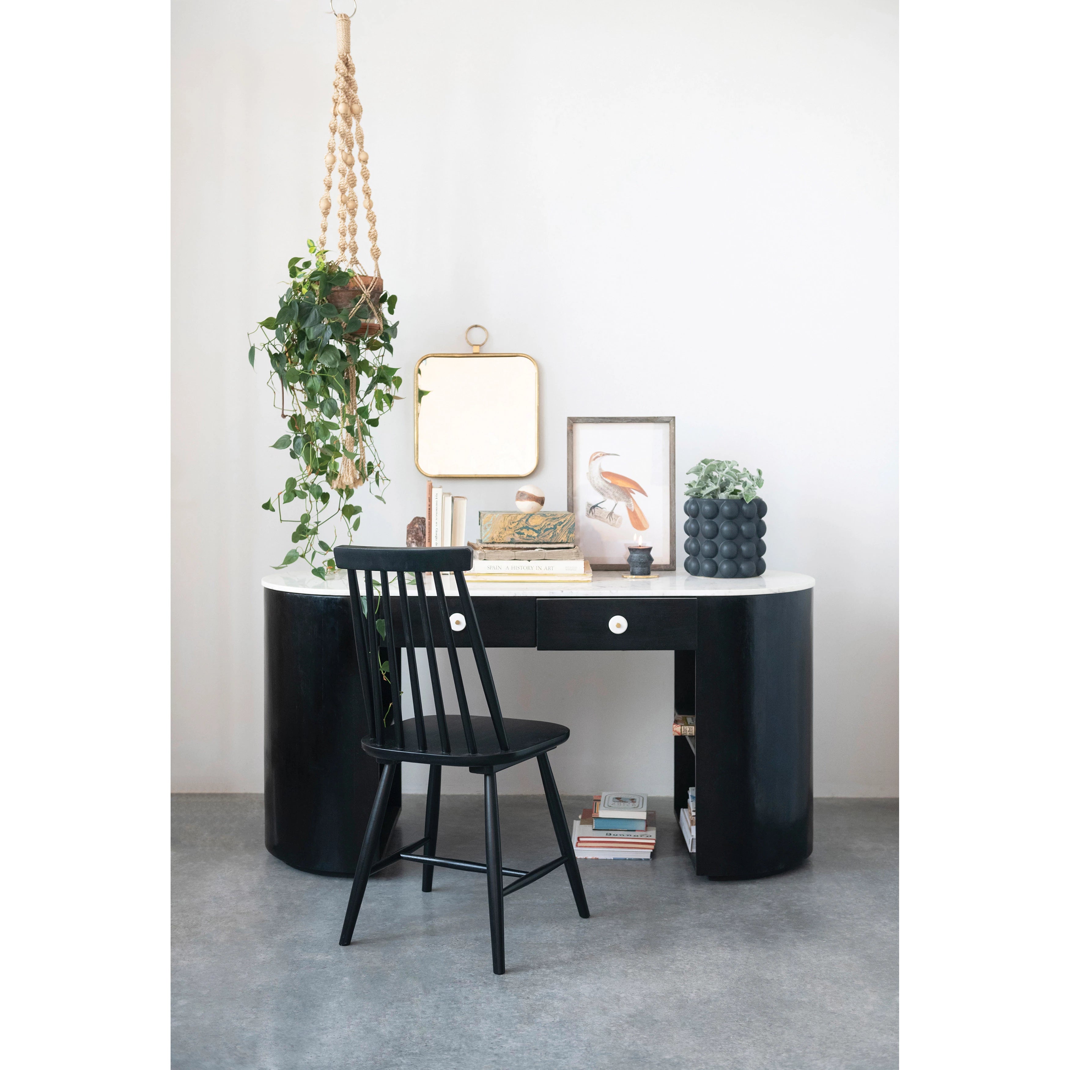 Mango Wood & Marble Oval Desk*