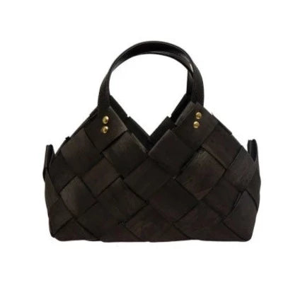 Black Woven Wood Baskets