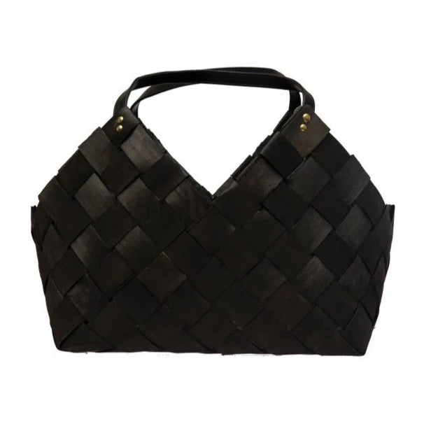 Black Woven Wood Baskets