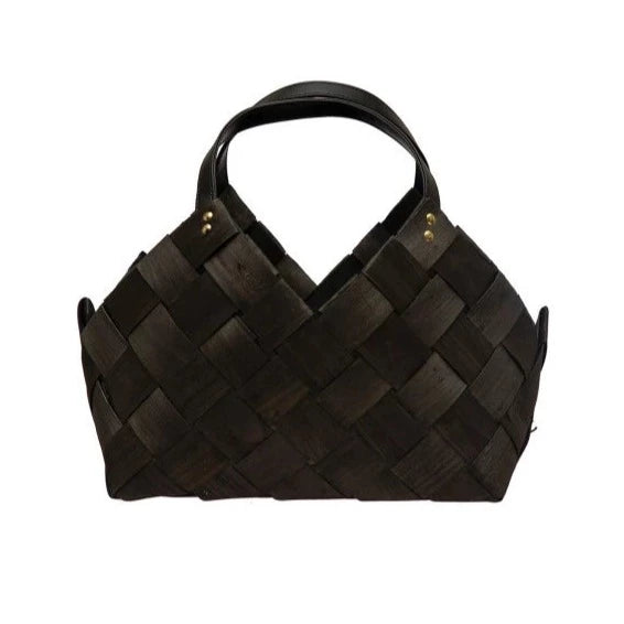 Black Woven Wood Baskets