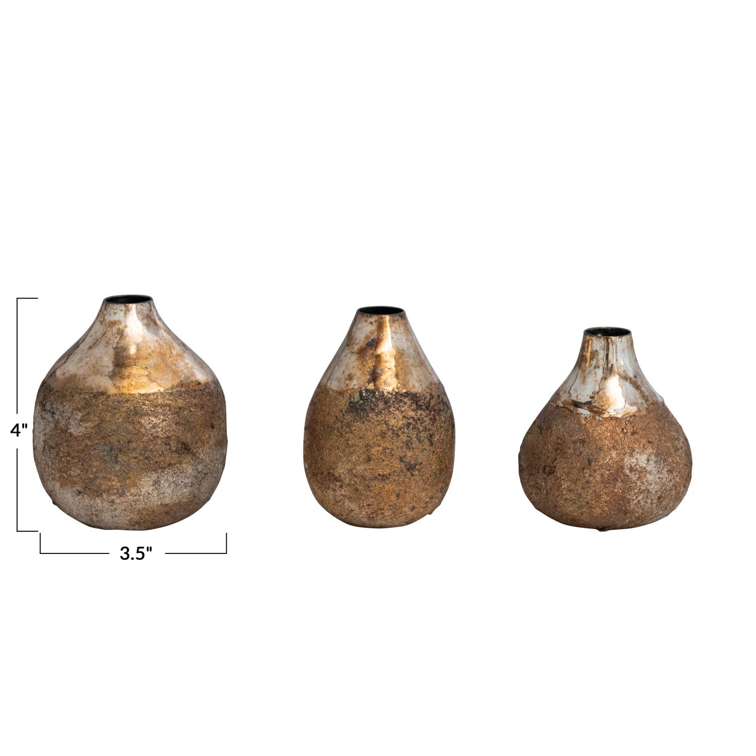 Burnt Gold Textured Bud Vase Assorted