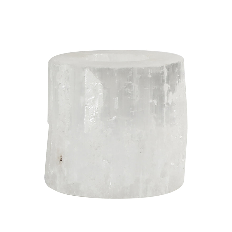 Selenite Candle Stand Cylinder
