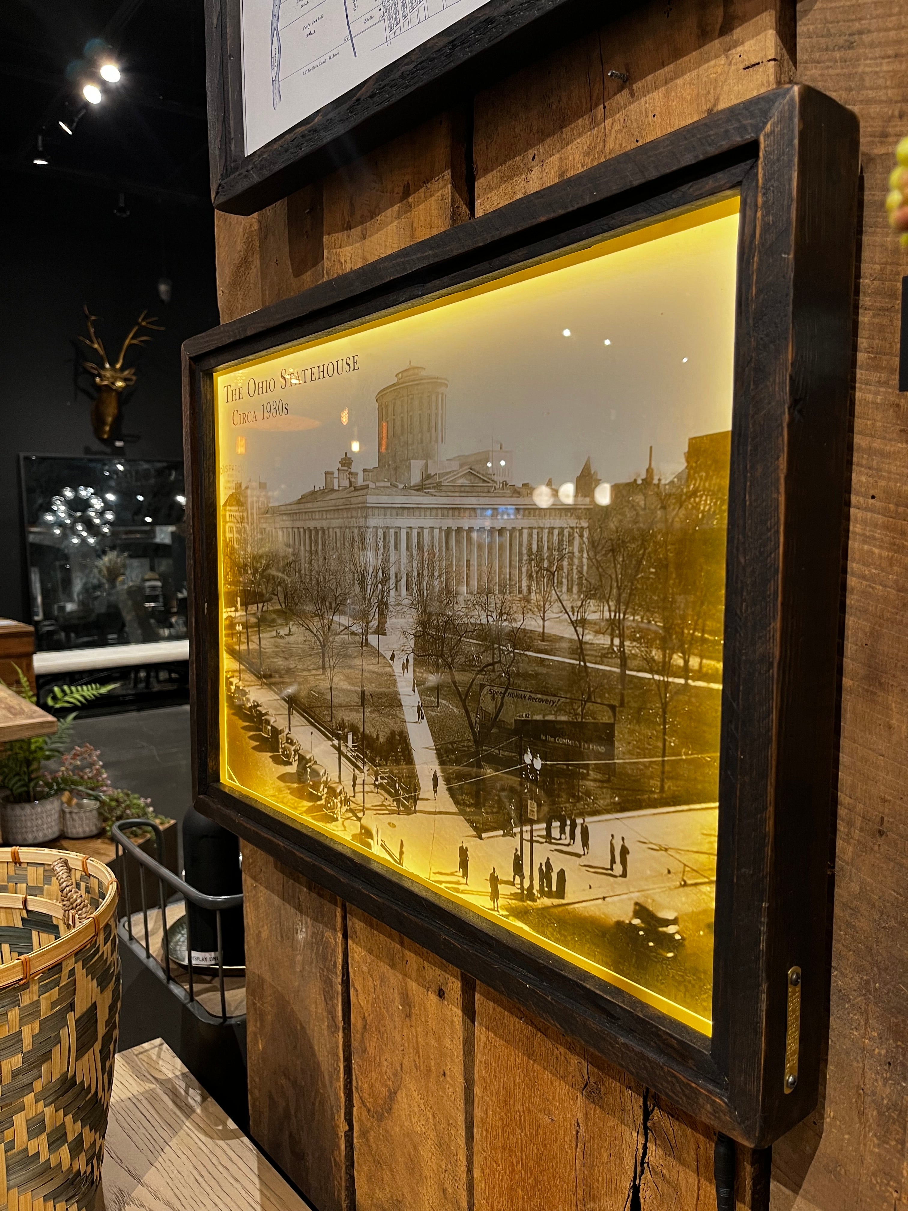 1930's Columbus Statehouse Backlit Framed Art