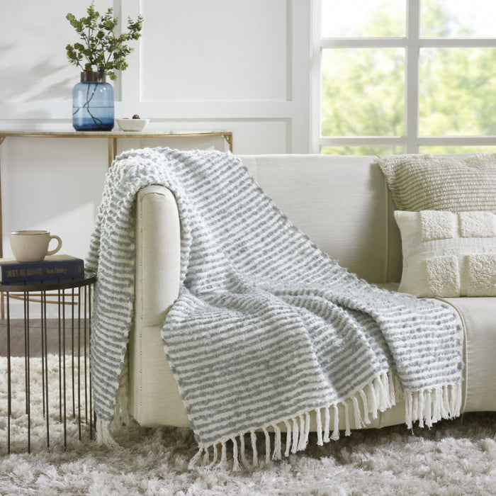 Plush Striped Cotton Throw