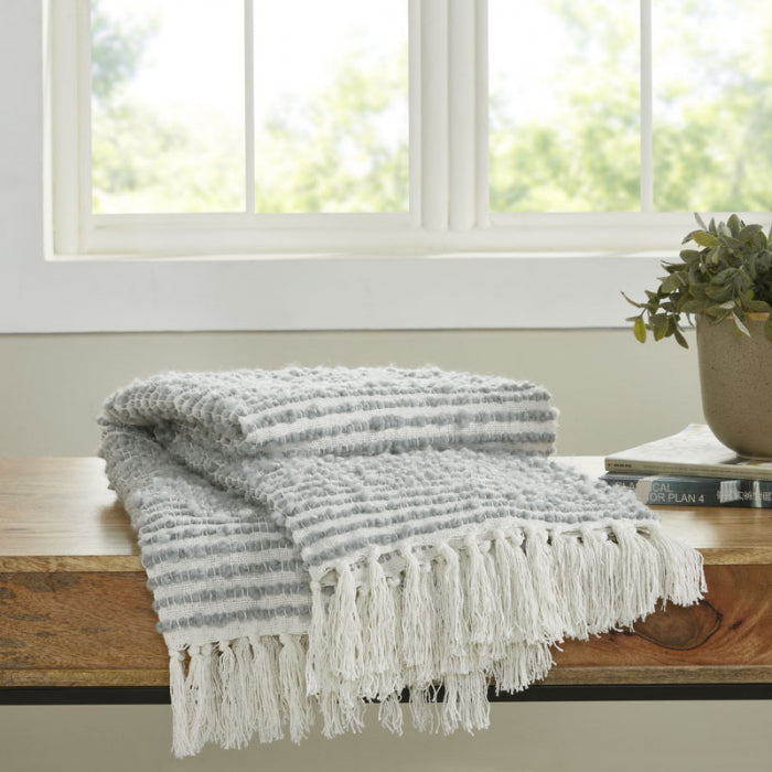 Plush Striped Cotton Throw