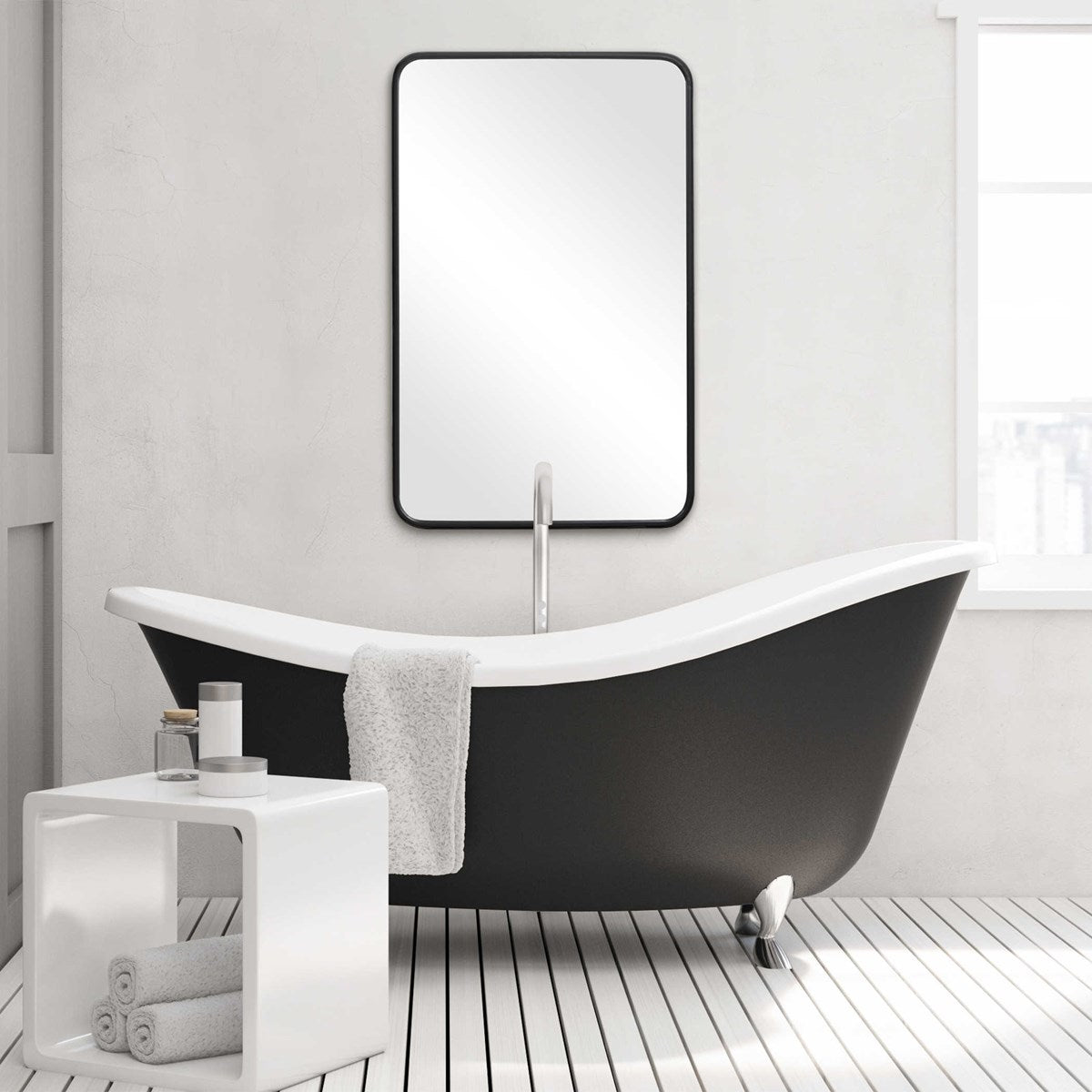 Satin Black Wall Mirror