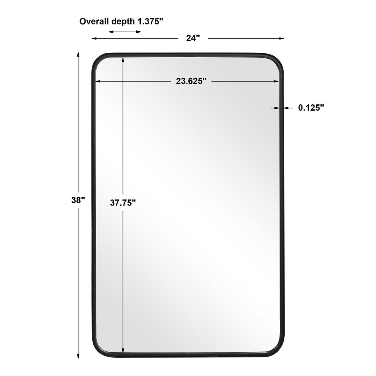 Satin Black Wall Mirror