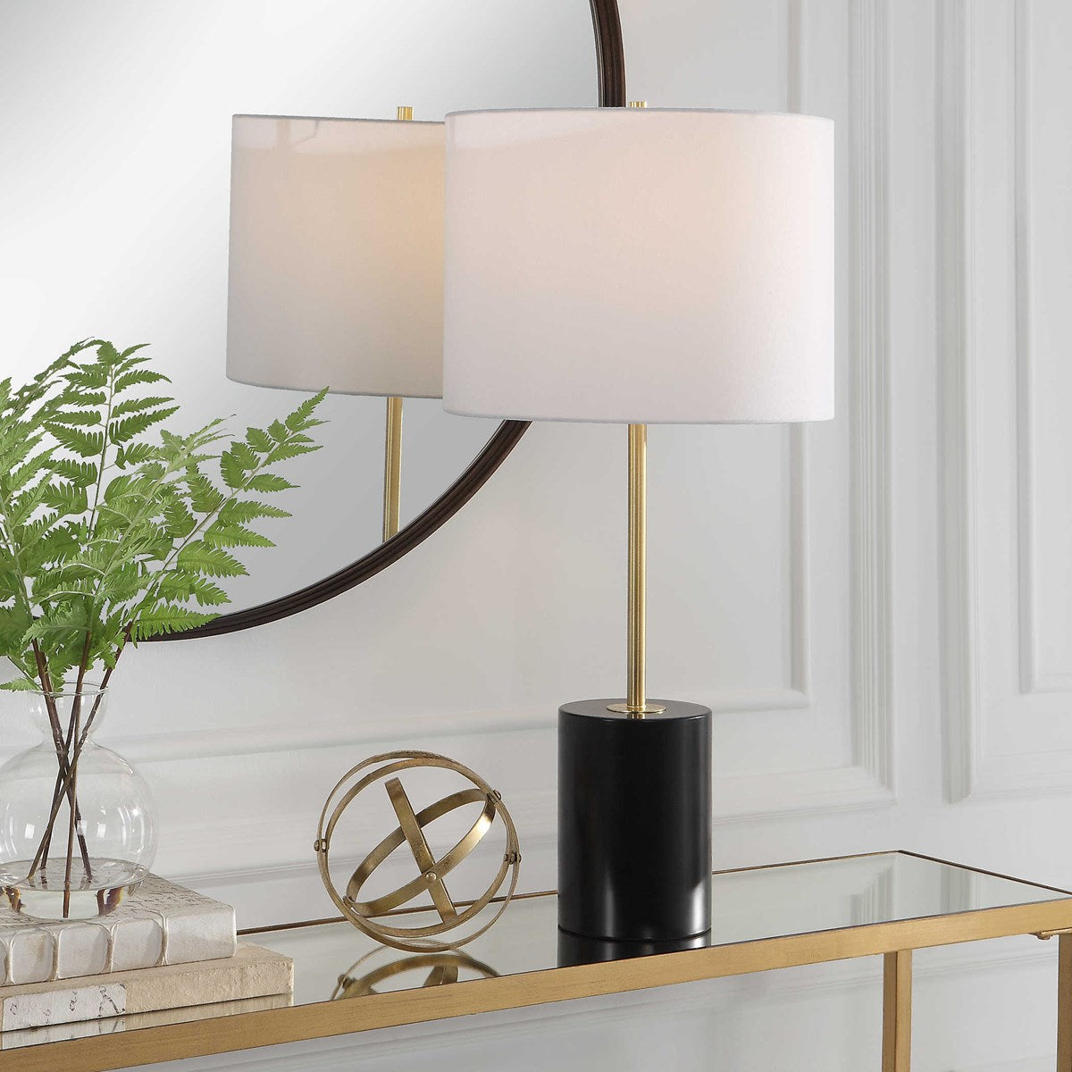 Black Column Table Lamp