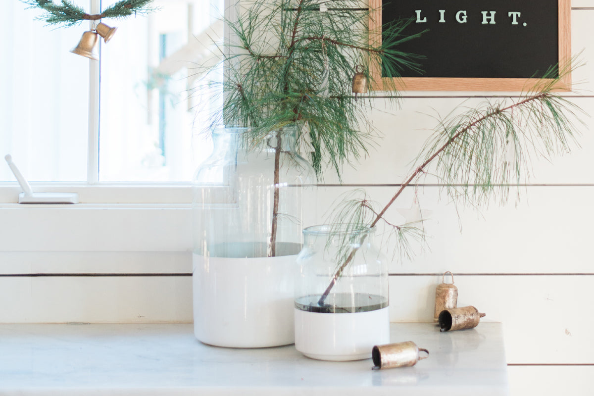 Large White Colorblock Mason Jar
