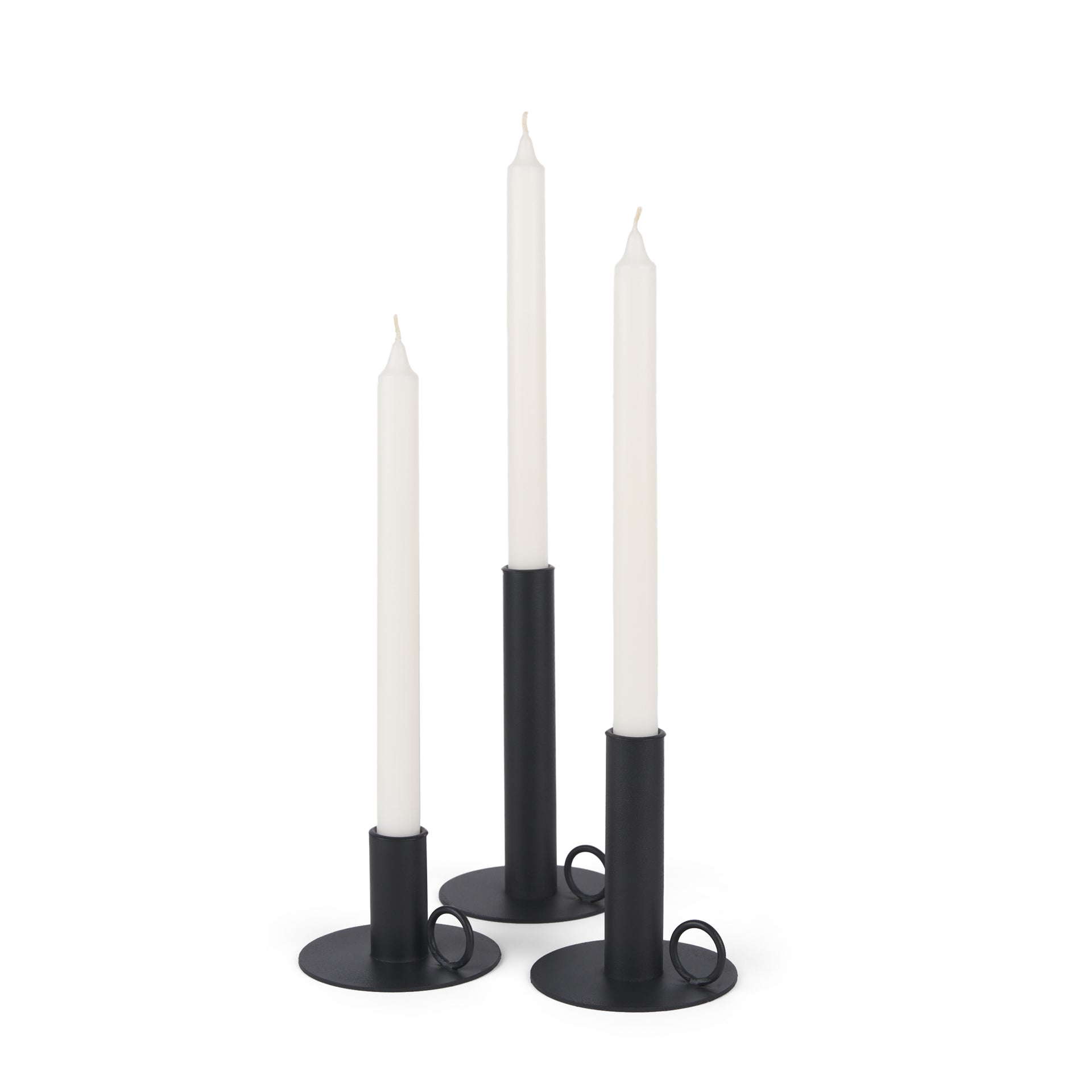 Noir Matte Black Metal Candle Holder