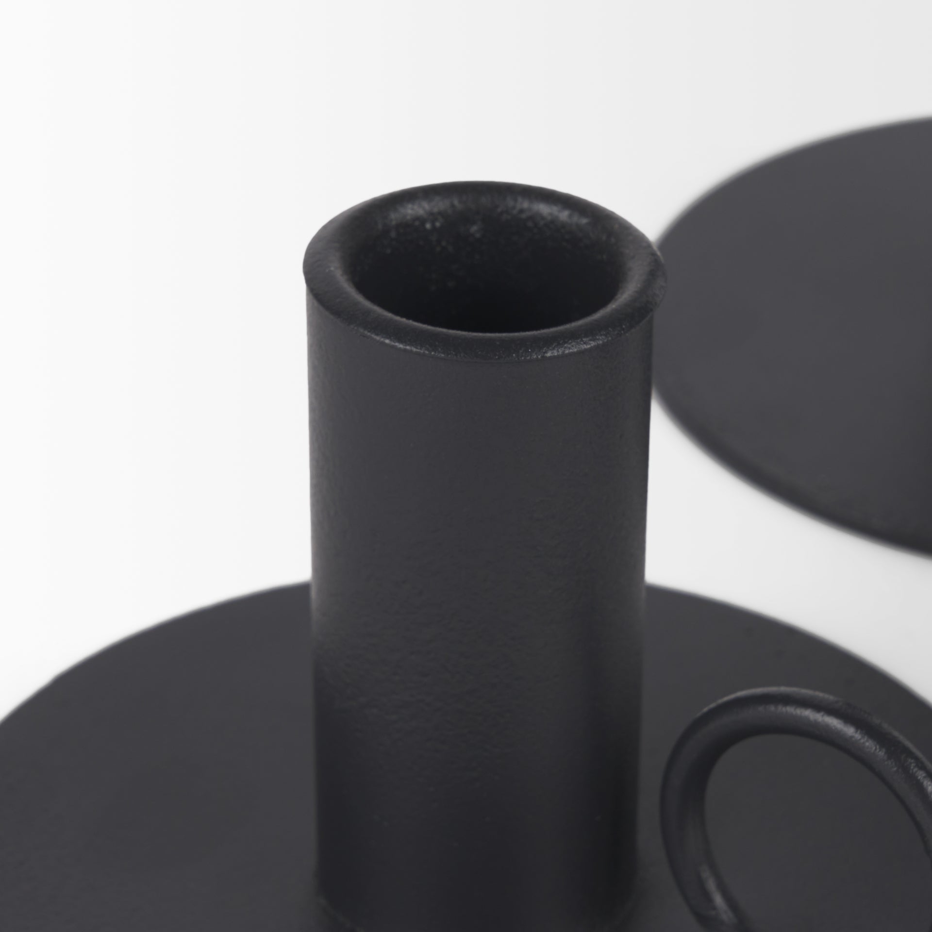 Noir Matte Black Metal Candle Holder