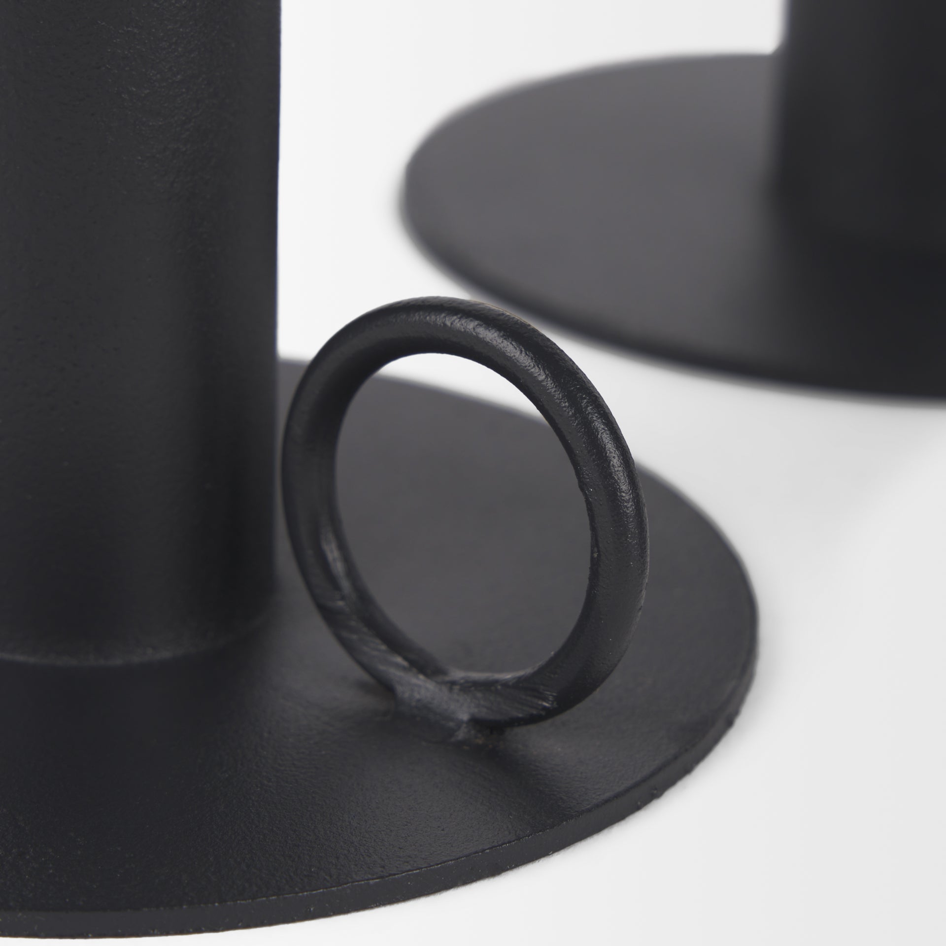 Noir Matte Black Metal Candle Holder