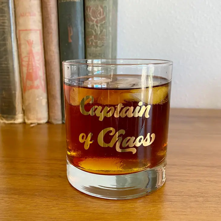 Captain of Chaos Whiskey Glass