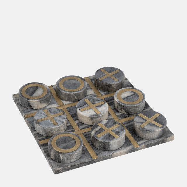 Black & Gold Marble Tic Tac Toe