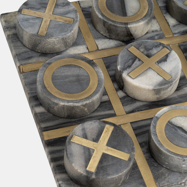 Black & Gold Marble Tic Tac Toe