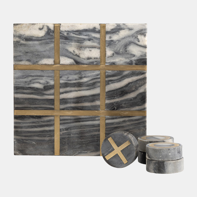 Black & Gold Marble Tic Tac Toe