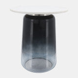 Smoke Glass & Marble Top Side Table
