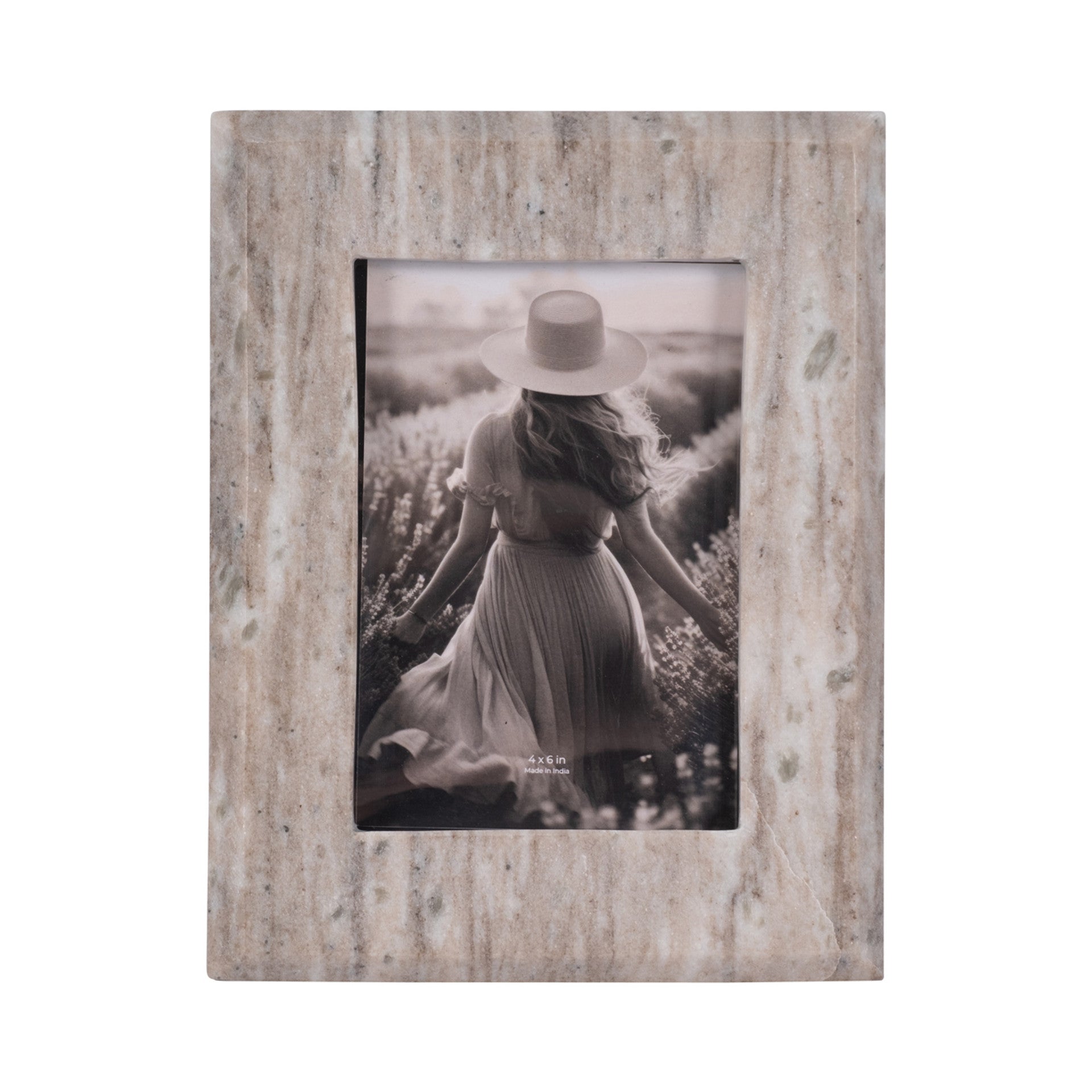 Curved Marble Photo Frame, Mocha