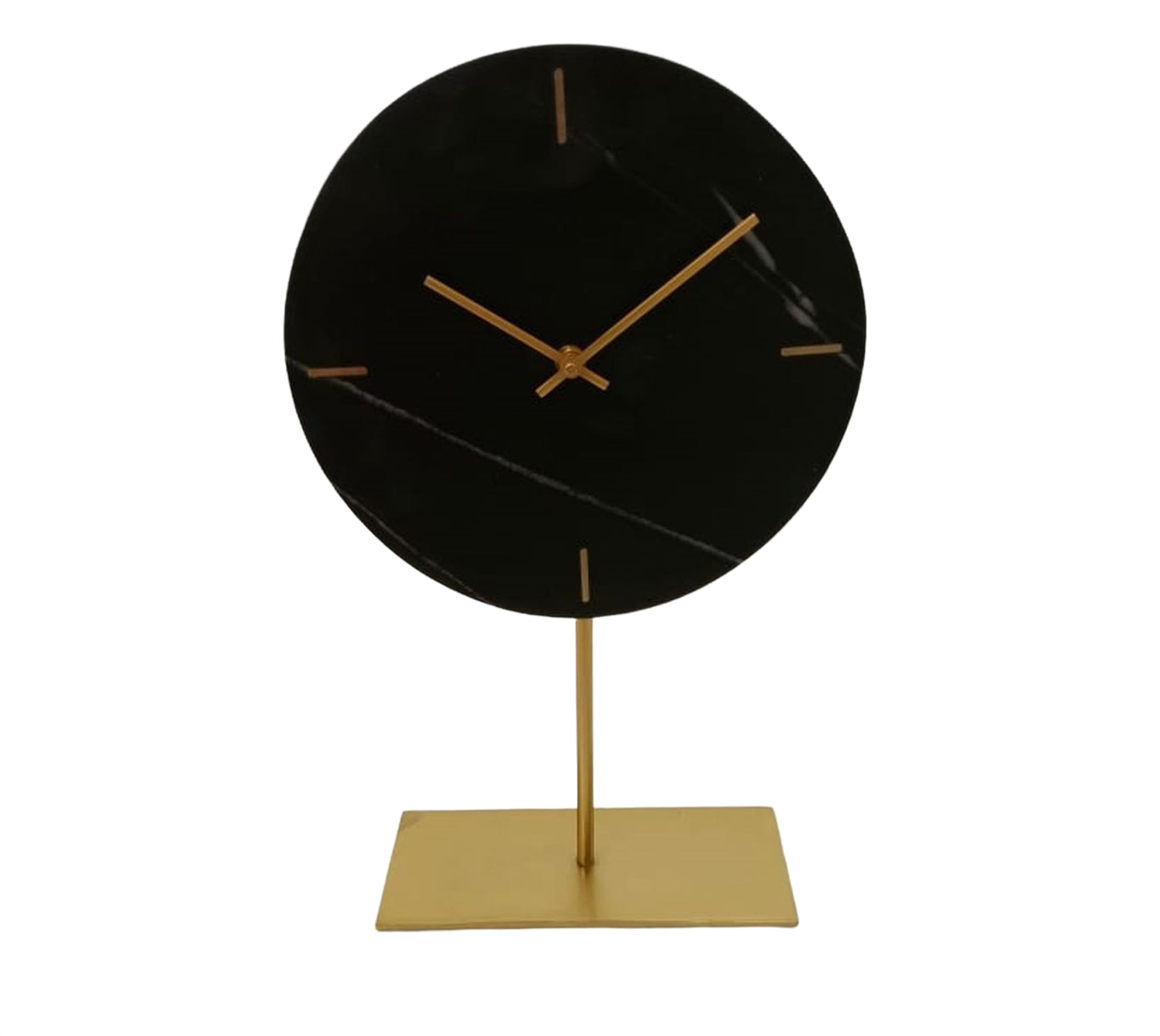 Black Marble Clock with Stand