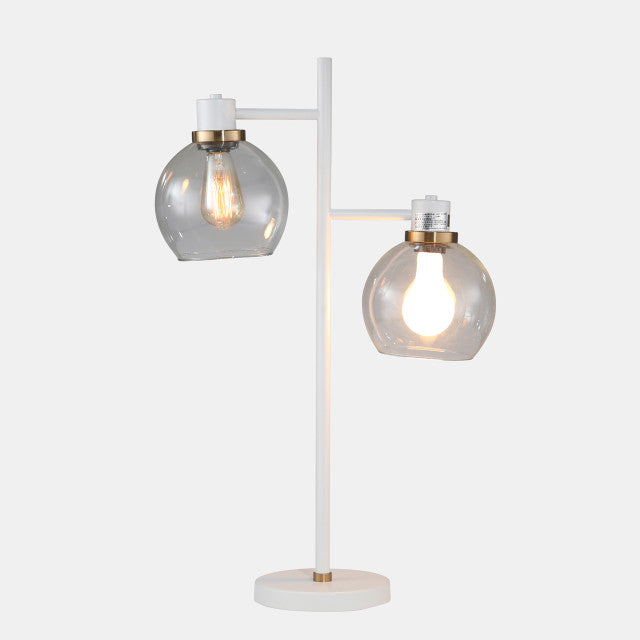 Matte White 2-Light Table Lamp