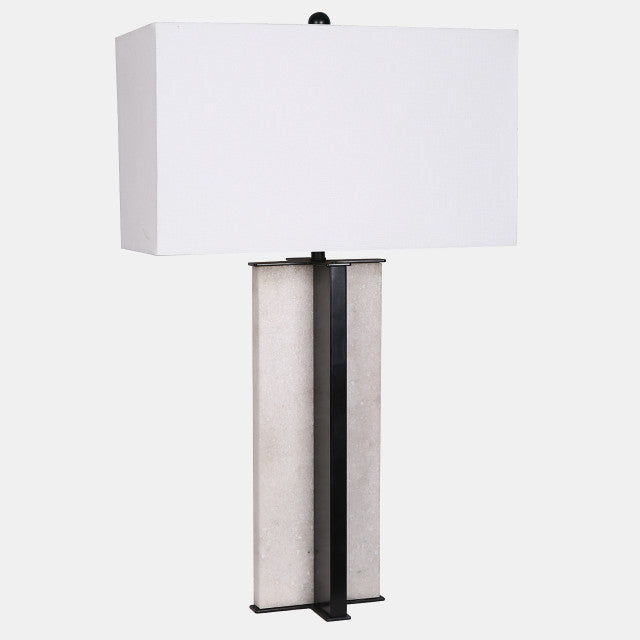 Metal Pillar Table Lamp 28"