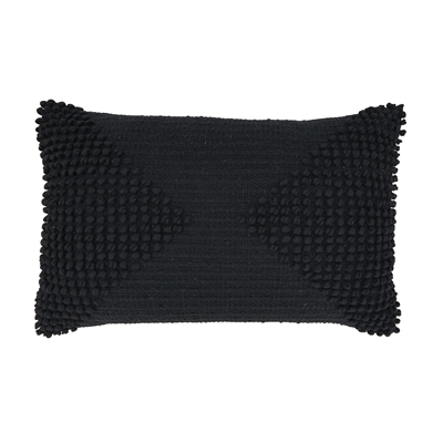Woven Diamond Black Pillow