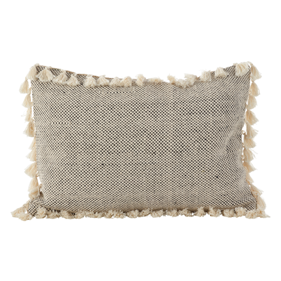 Ivory Tasseled Moroccan Lumbar Pillow