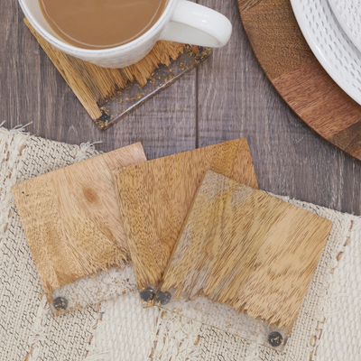 Wood & Resin Coasters Set