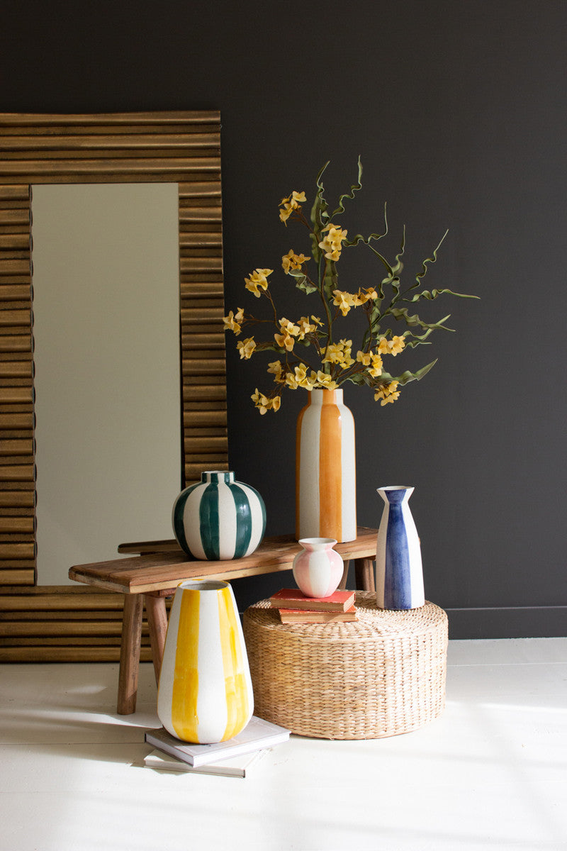 Colored Ceramic Striped Vases