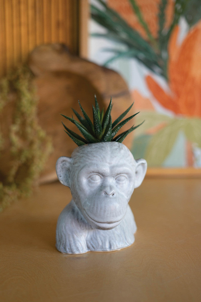 Ceramic Monkey Planter