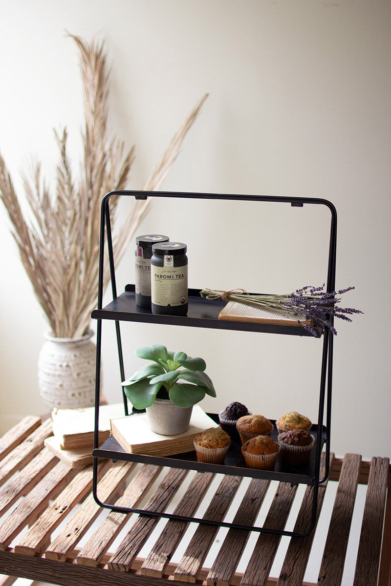 Two-Tiered Rectangle Display Rack