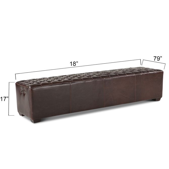 D'Orsay Leather Bench 79"