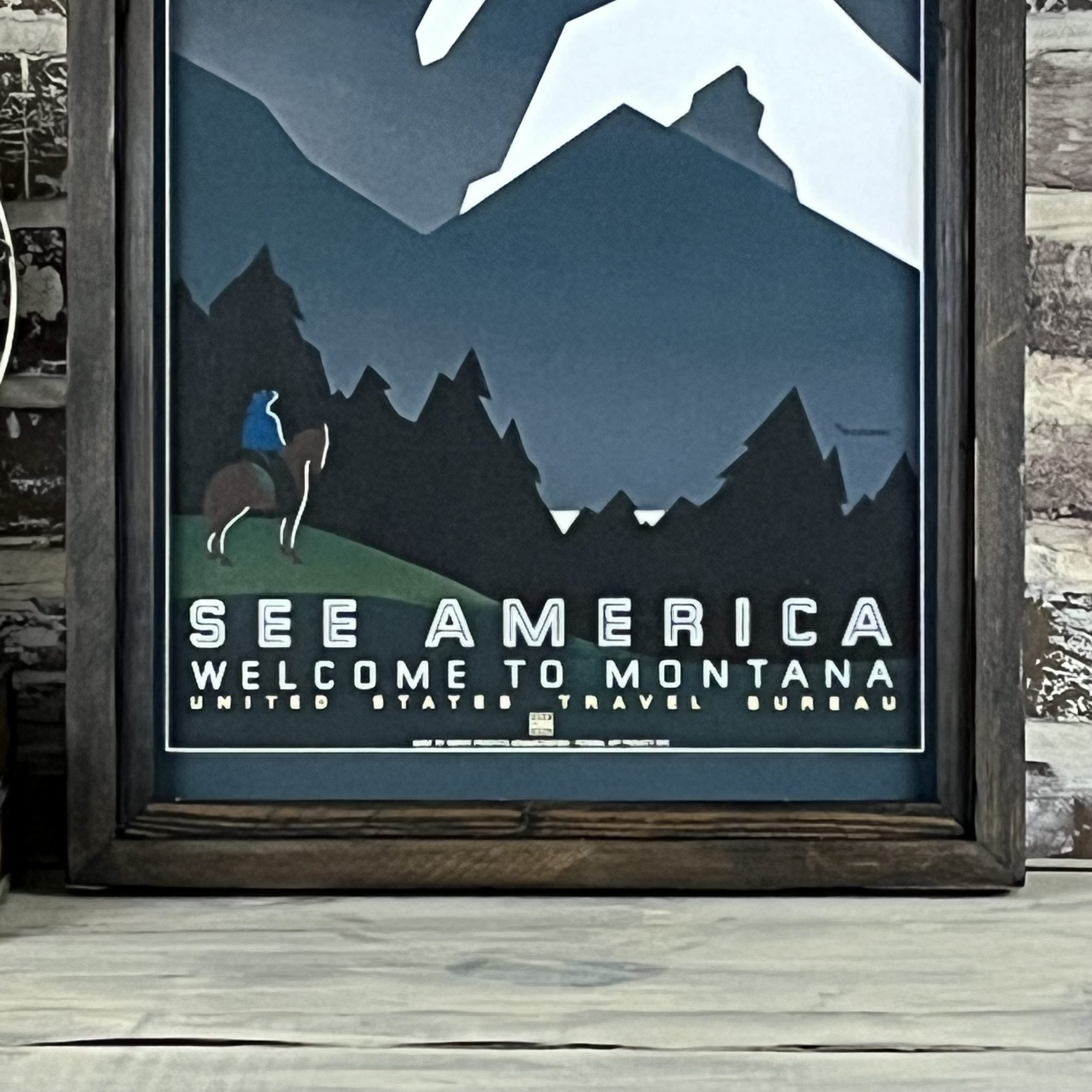Montana Travel Poster Framed Art